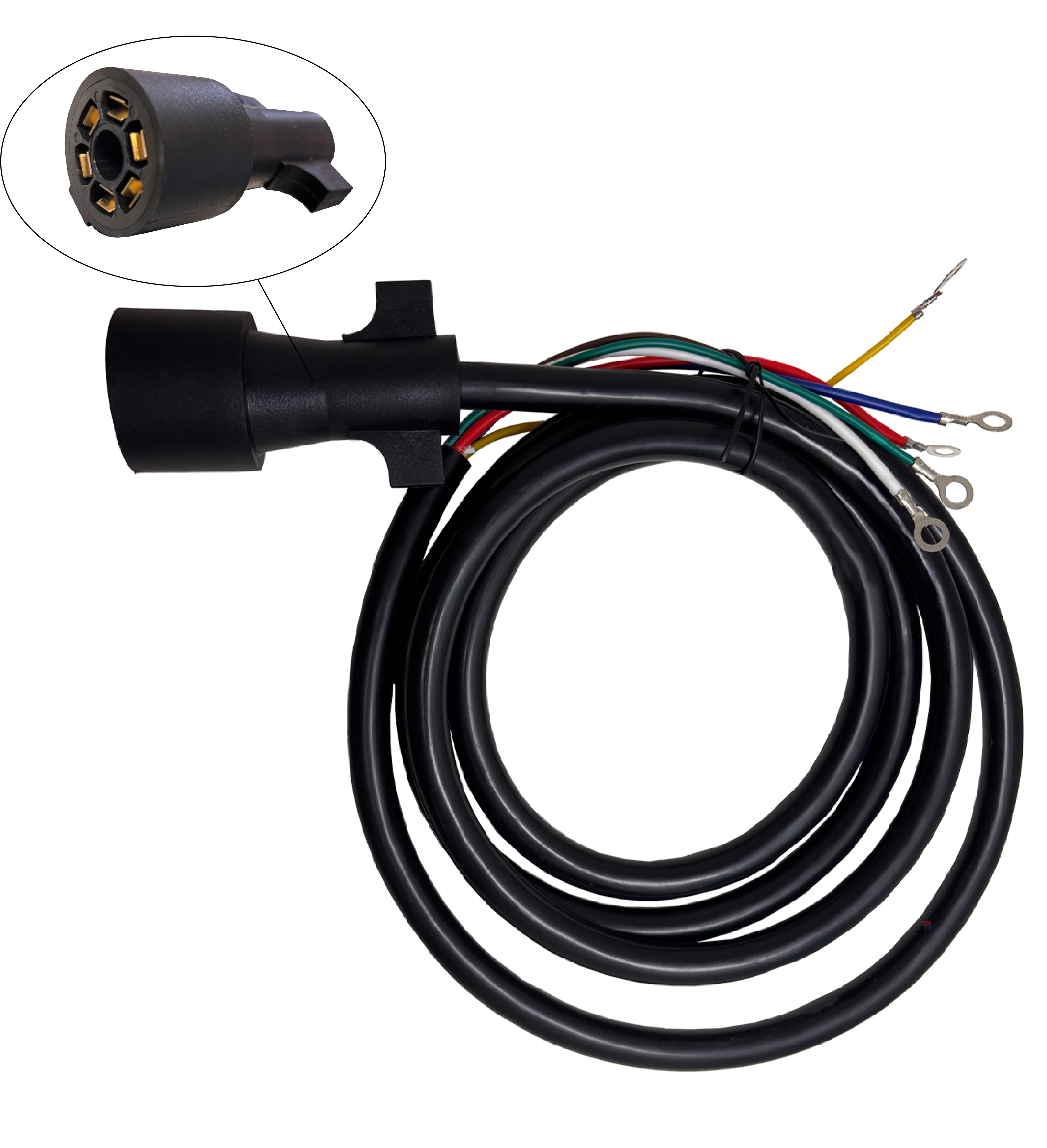 7-WAY NO CENTER PIN - 7' CORD - 14AWG X 3 (WHITE, RED, BLUE), 16AWG X 3 ...